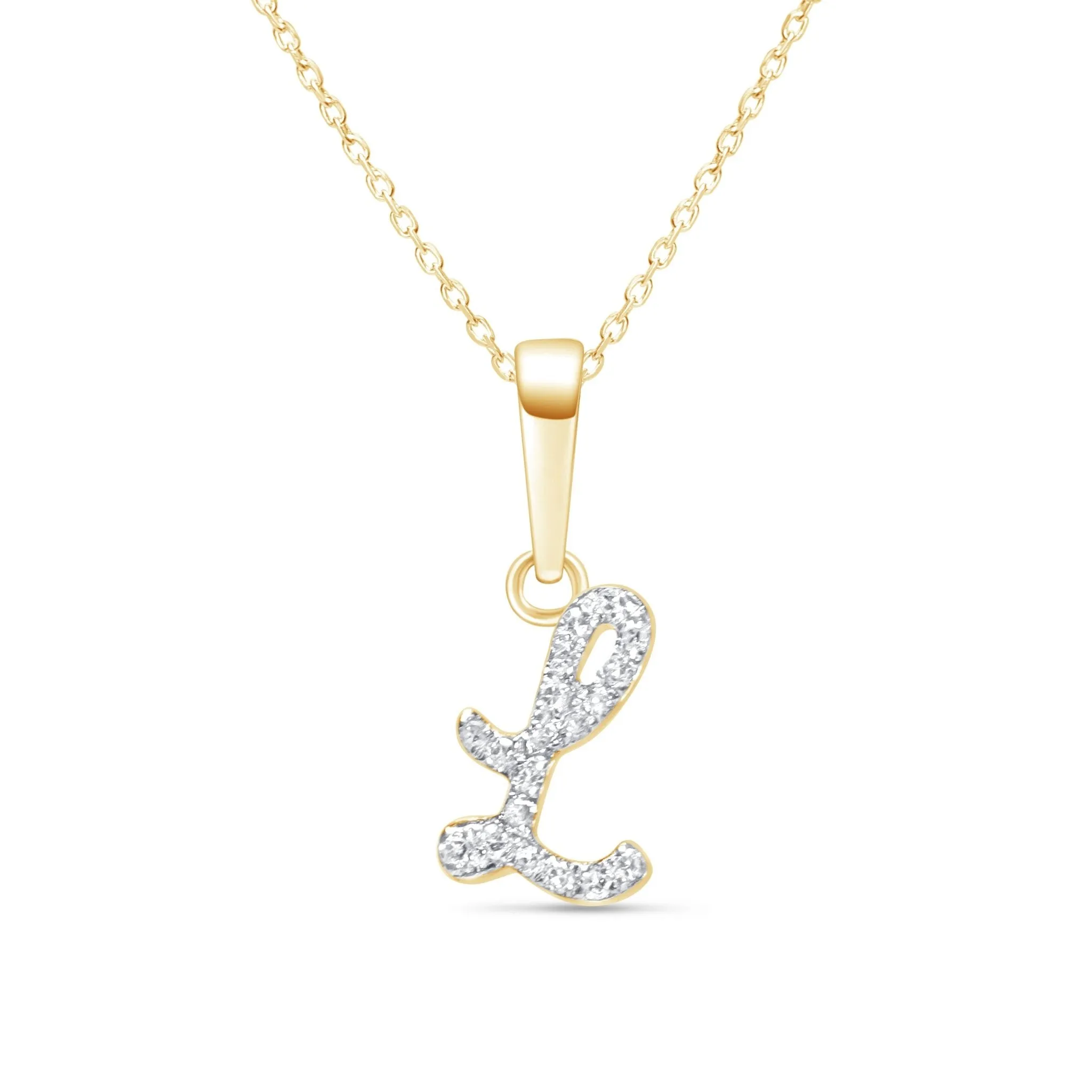 Cursive Diamond Initial Necklace