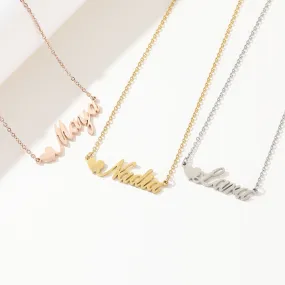 Customised English Heart Name Necklace