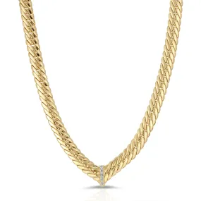 CZ Chevron Statement Necklace- Clear