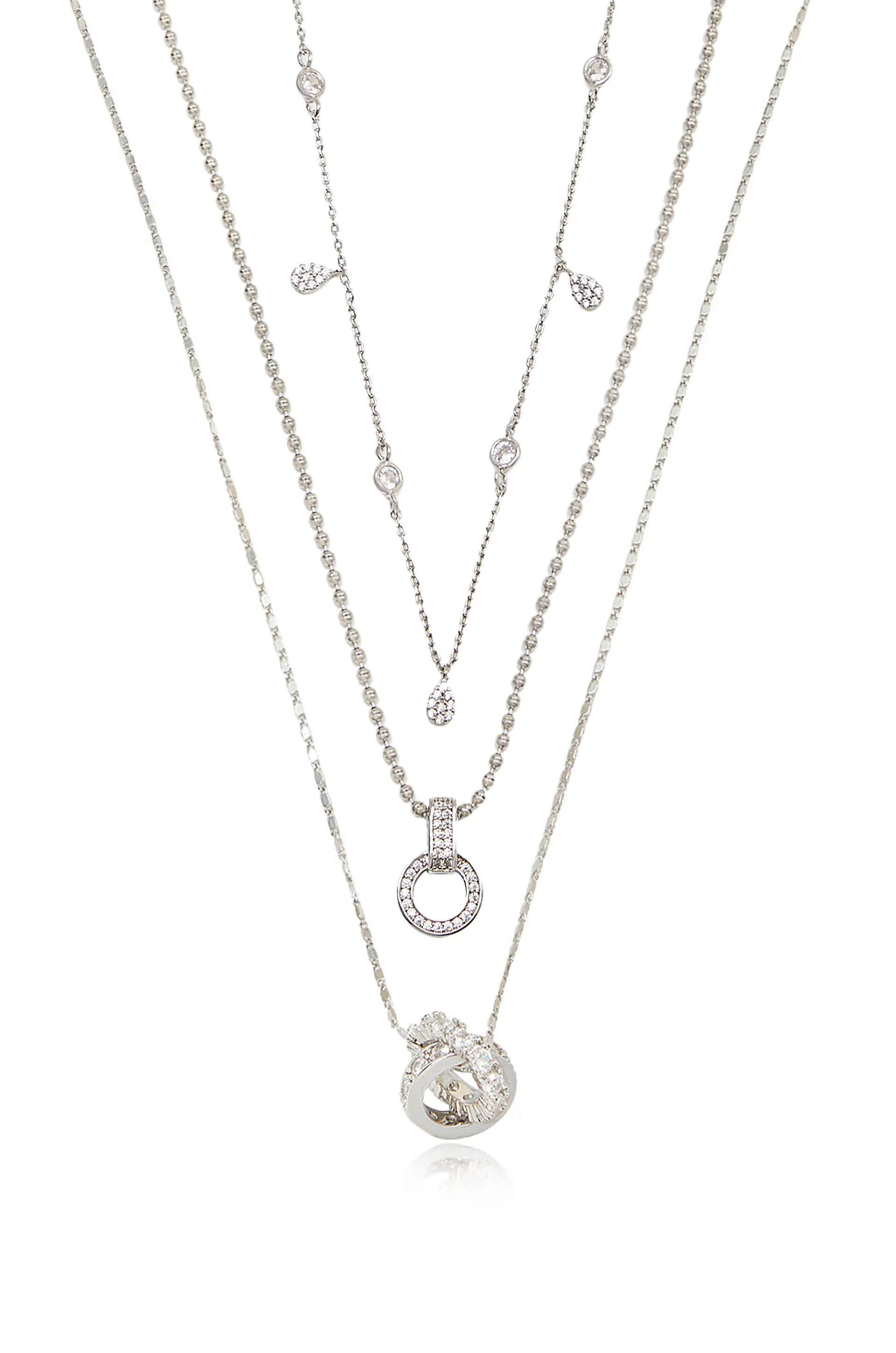 Dainty Crystal Trio Necklace Set