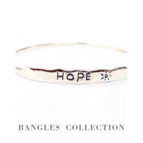 Designer silver bangles Israeli jewelry sterling silver bangle bracelet Hope.