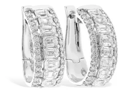 Diamond Omega Hoop Earrings