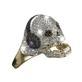 DJ Skull Gold Ring