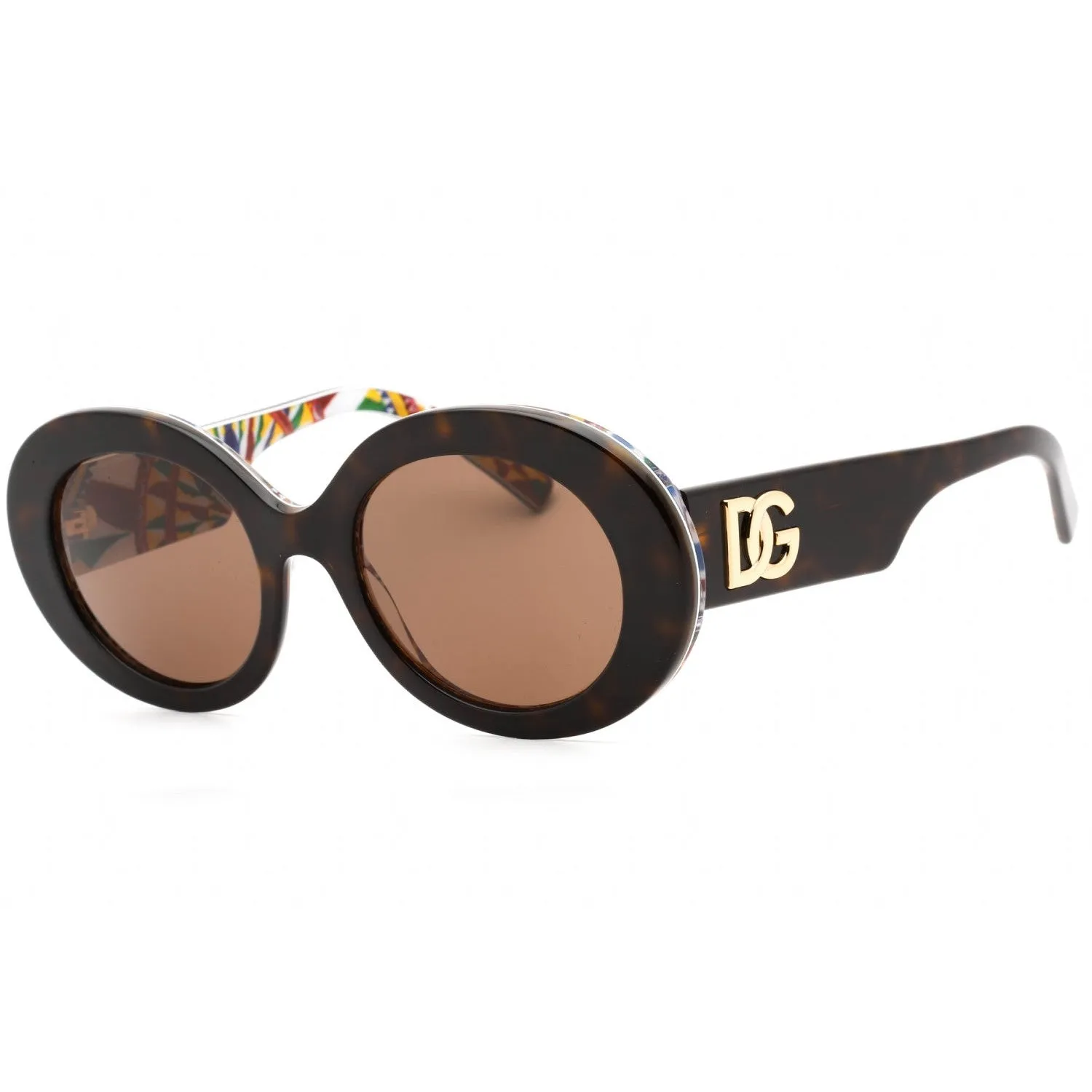 Dolce & Gabbana 0DG4448 Sunglasses Dark Tortoise On Carretto Print / Dark Brown Women's