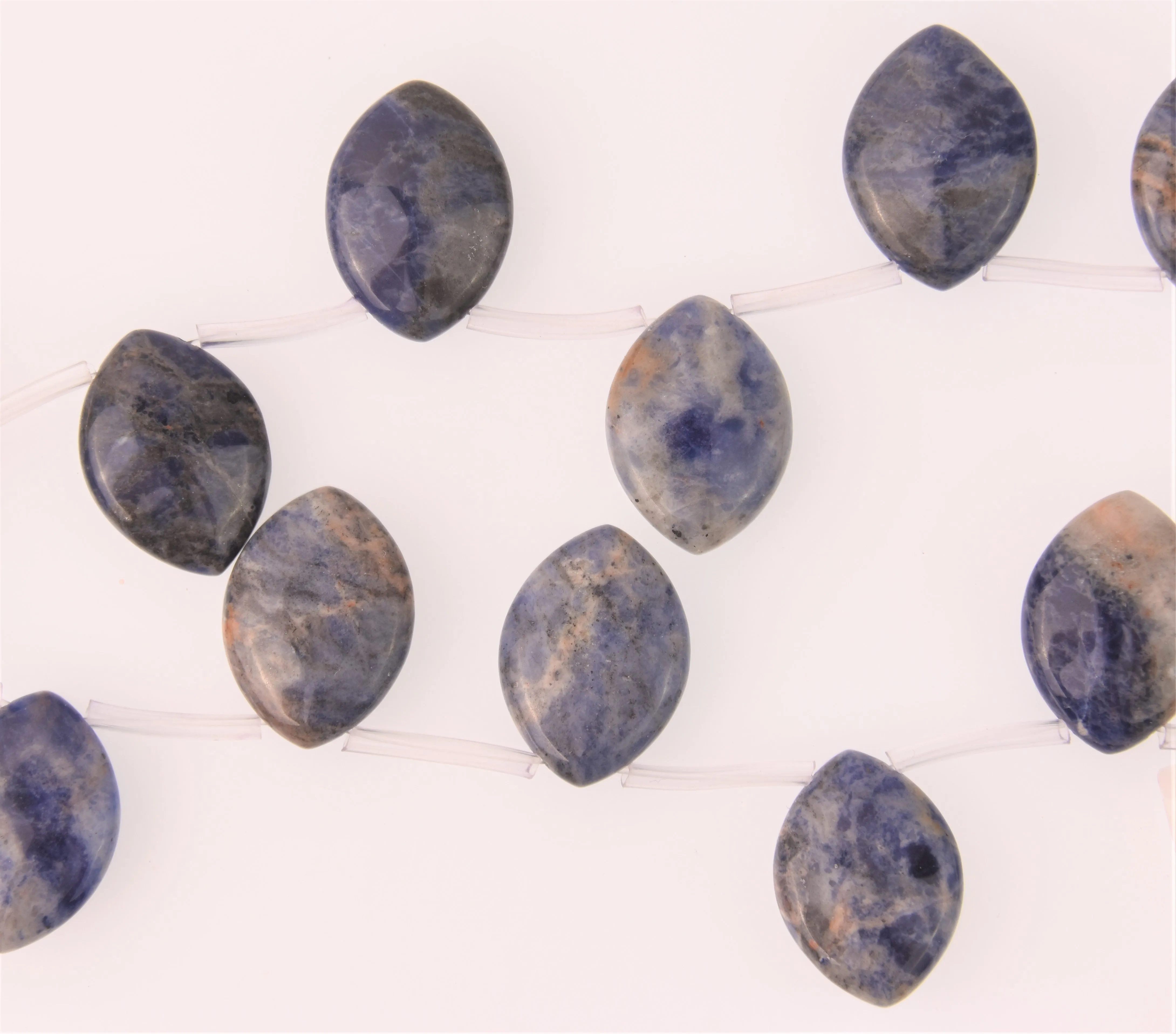 Dumortierite Half Strand, Unique Shape Blue Gemstone Beads, 8 long gem0846