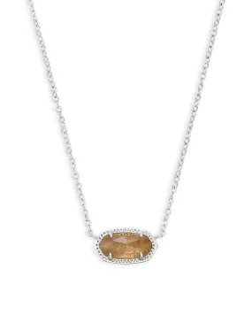 Elisa Pendant Necklace in Rhodium Orange Citrine Quartz by Kendra Scott