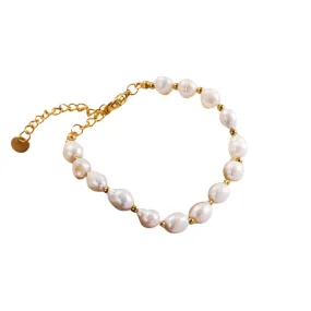 EMILY PEARLS STAINLESS STEEL BRACELET