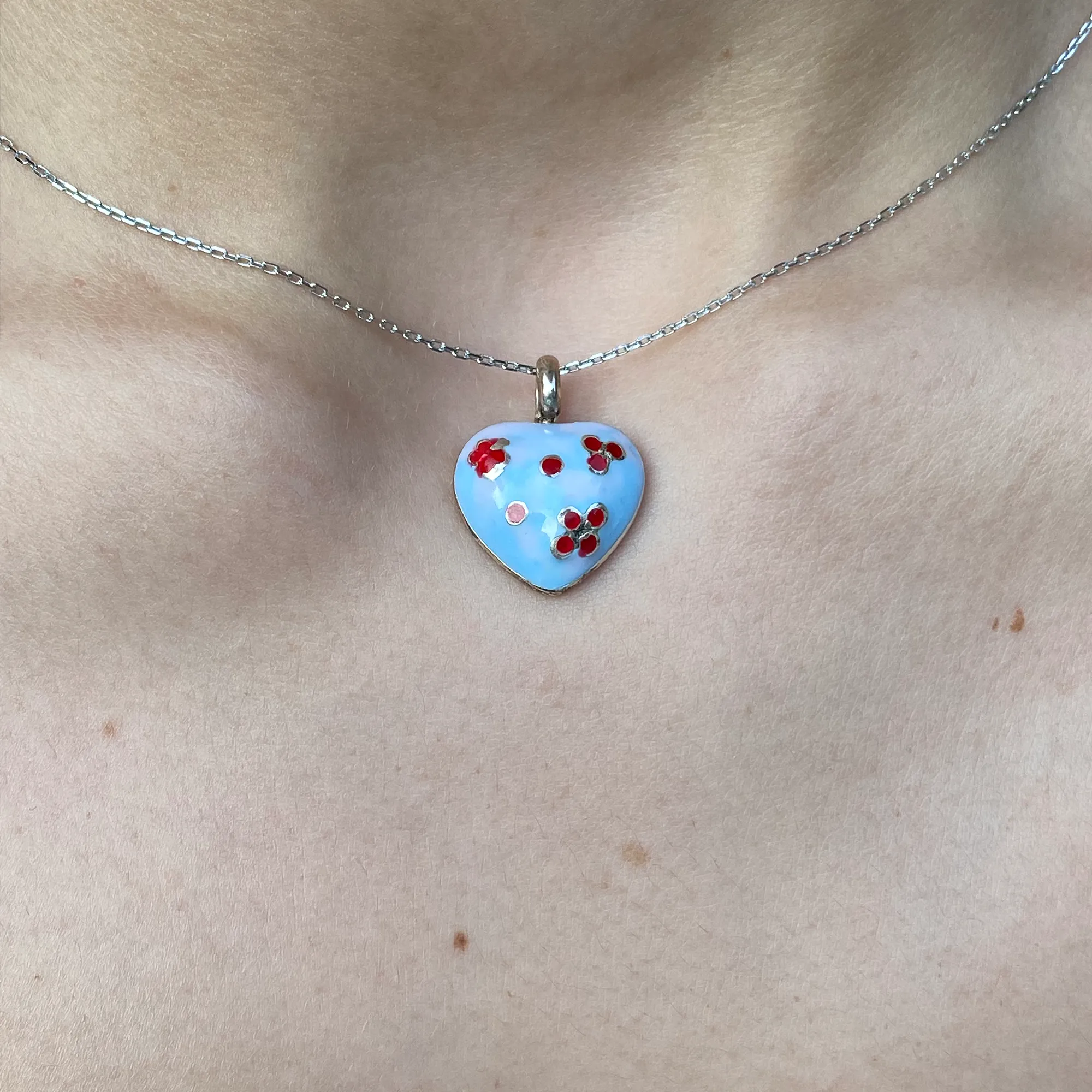 Enamel Heart Necklace