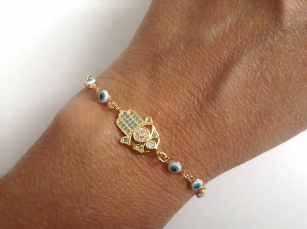 Evil Eye Lucky Charm Bracelet Hamsa Jewelry