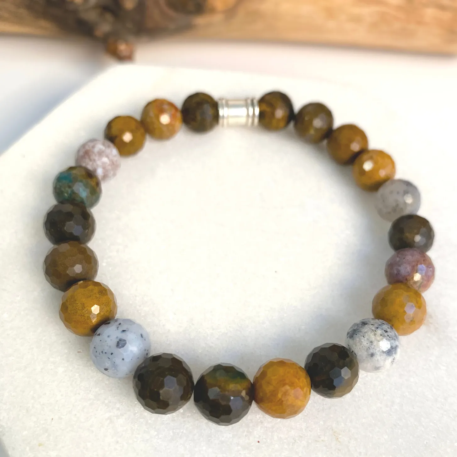 Faceted Jasper Gemstone Bracelet