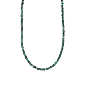 Faceted Raw Emerald Beaded Necklace