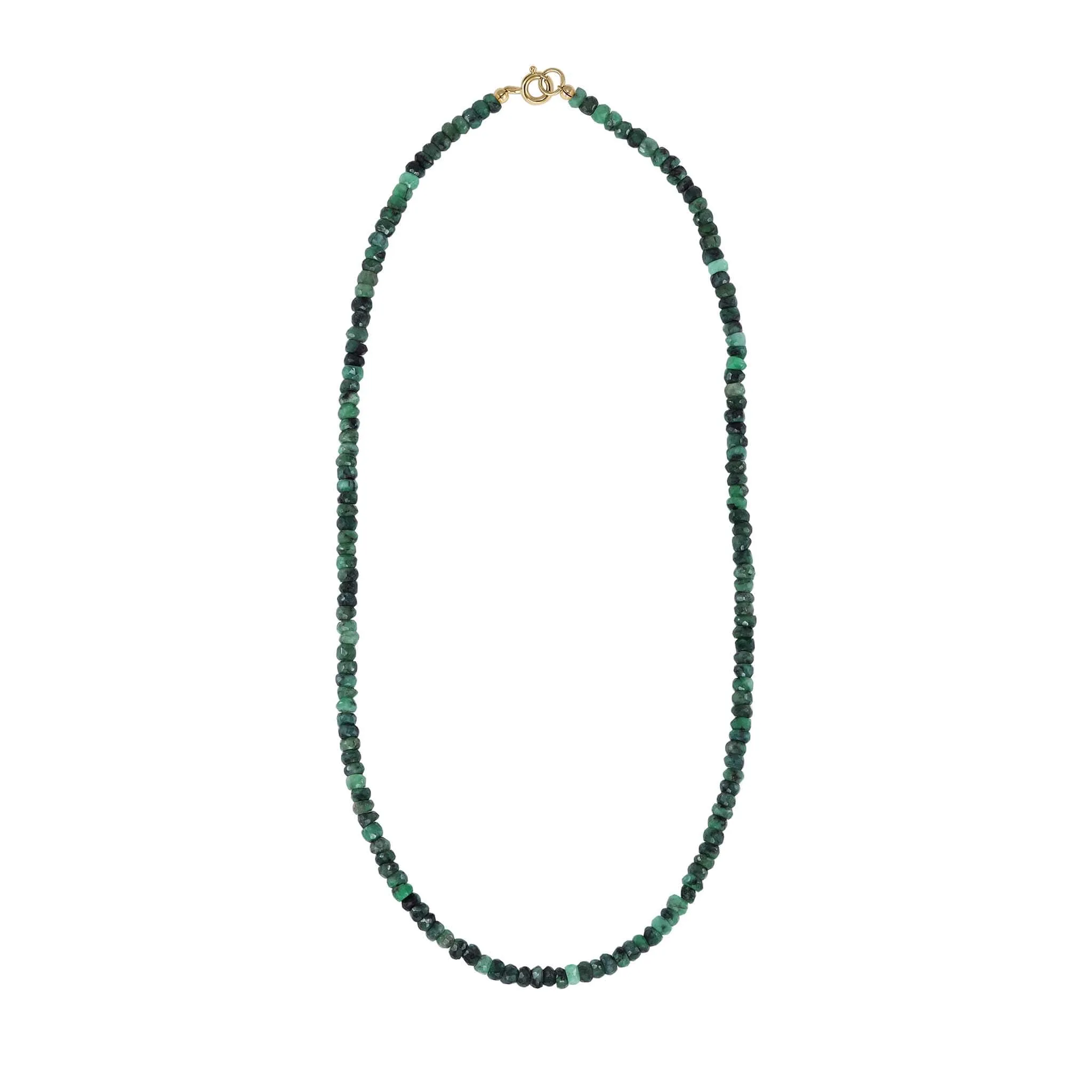 Faceted Raw Emerald Beaded Necklace