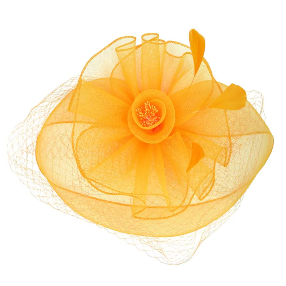 Feather Mesh Flower Fascinator Headband