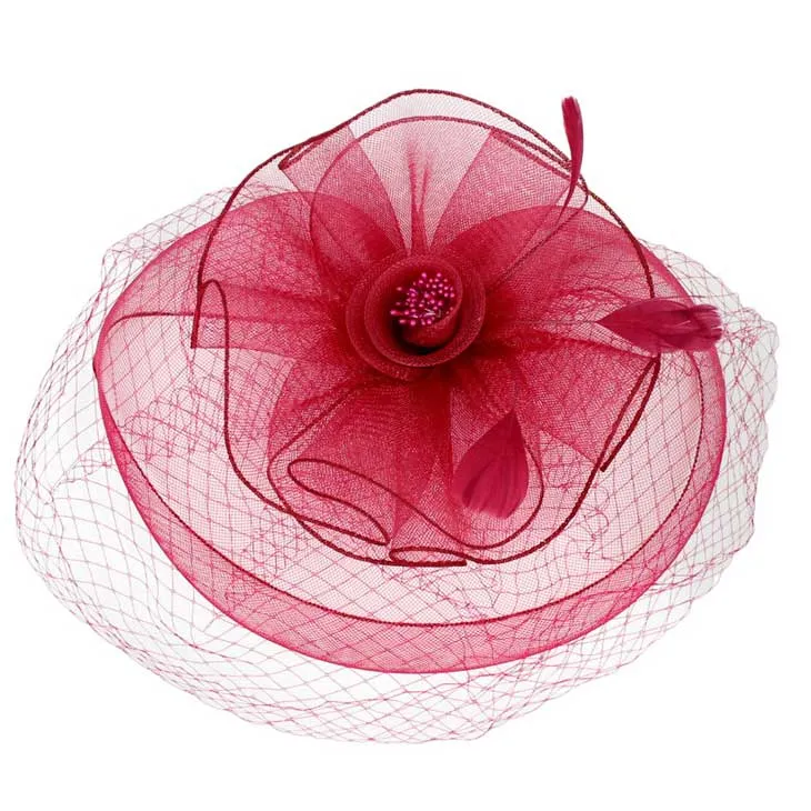 Feather Mesh Flower Fascinator Headband