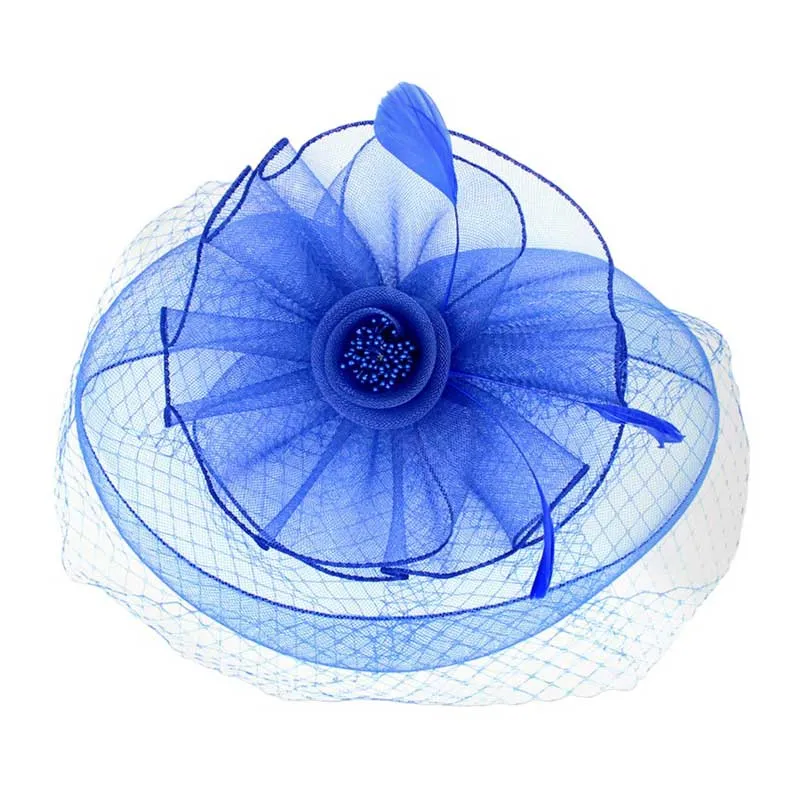 Feather Mesh Flower Fascinator Headband