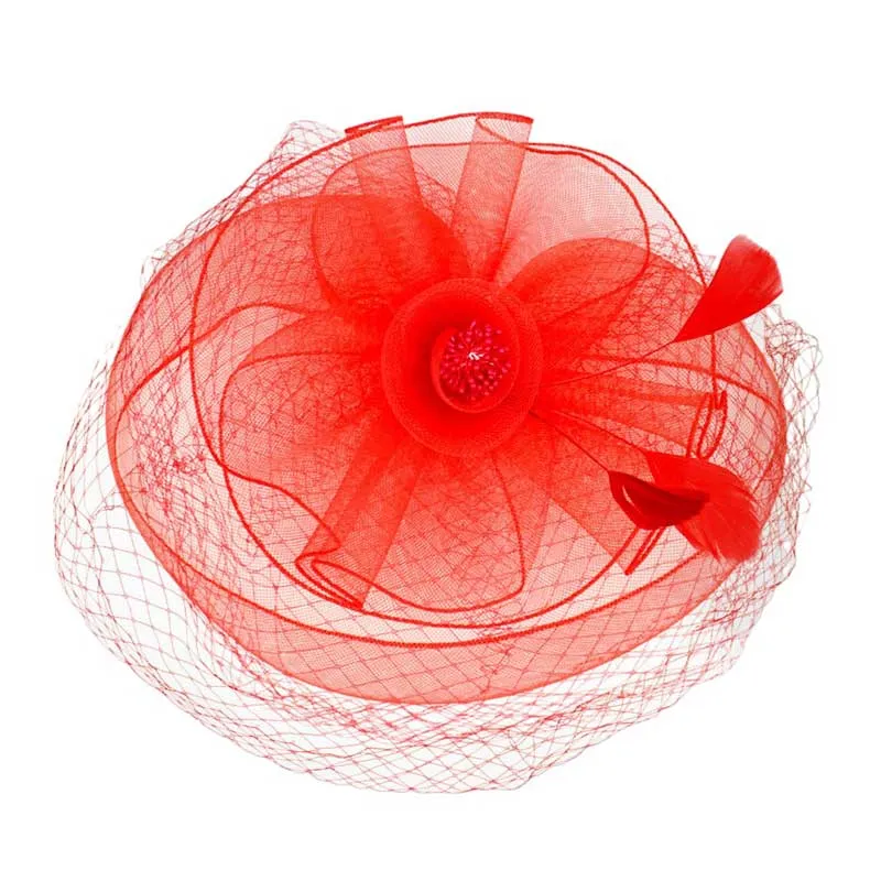 Feather Mesh Flower Fascinator Headband