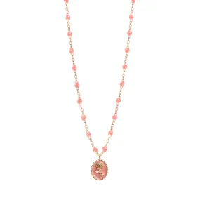 Fuchsia Rose Necklace, Rose Gold, 16.5"