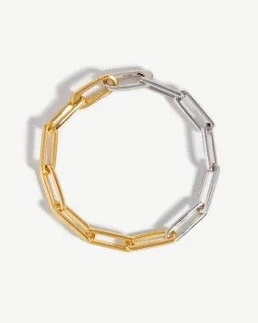 Fused Two Tone Modular Chain Bracelet | 18ct Gold Plated Vermeil/Sterling Silver