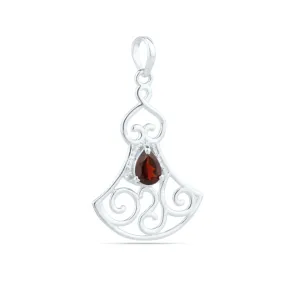 GARNET PENDANT,GARNET Pear Pendant, Designer Pendant