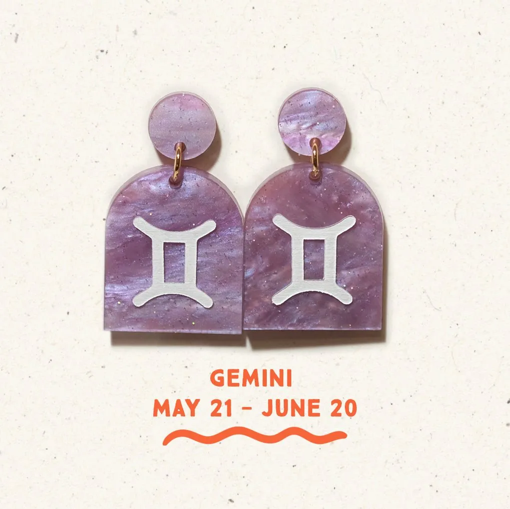 Gemini Zodiac Earrings