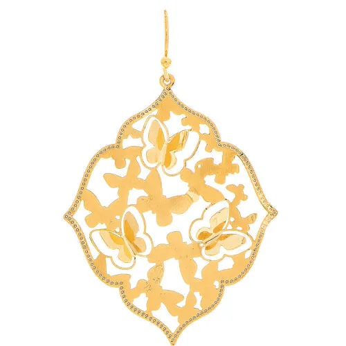 Gold 3D Butterflies Earring