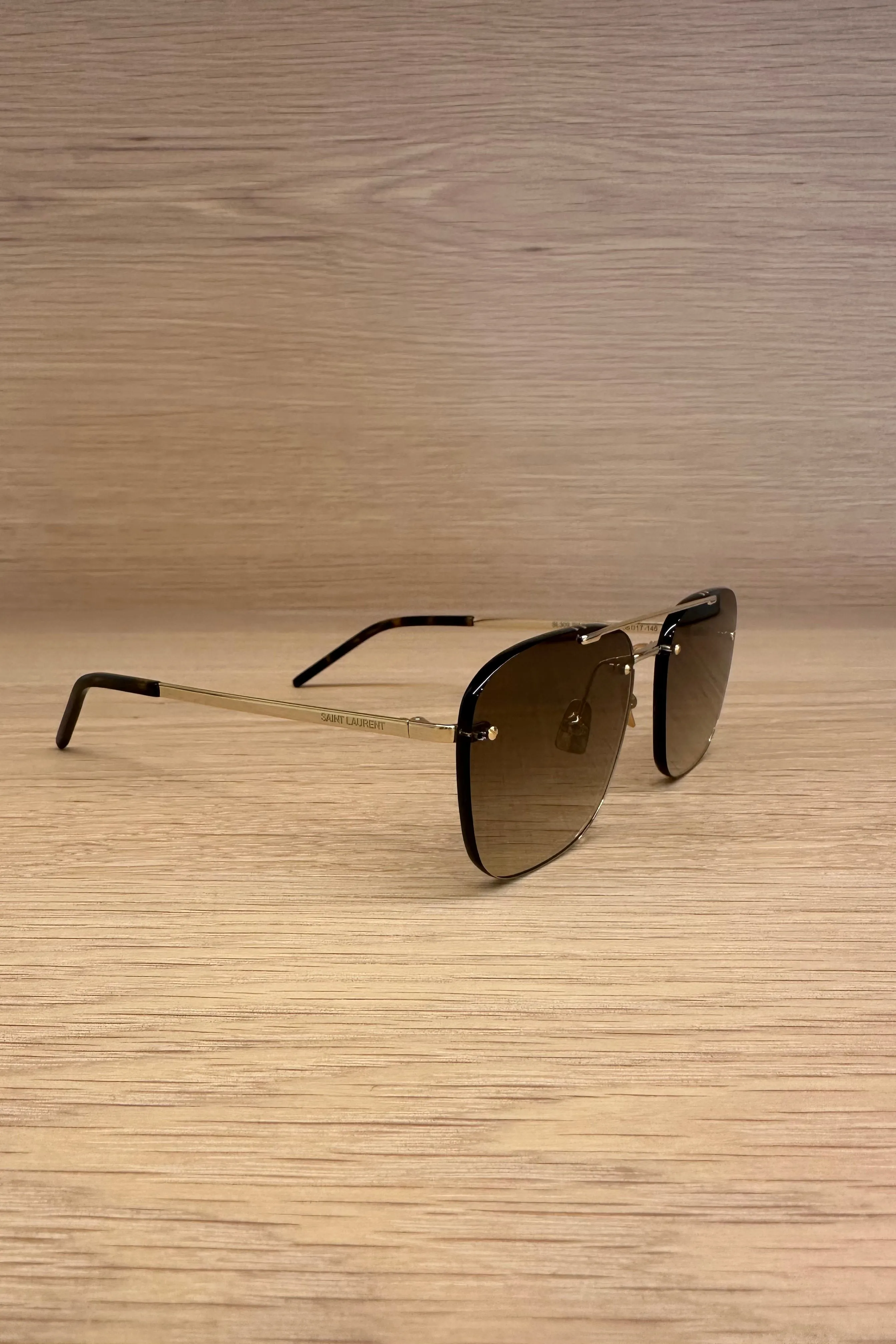 GOLD BROWN SL 309 RIMLESS SUNGLASSES