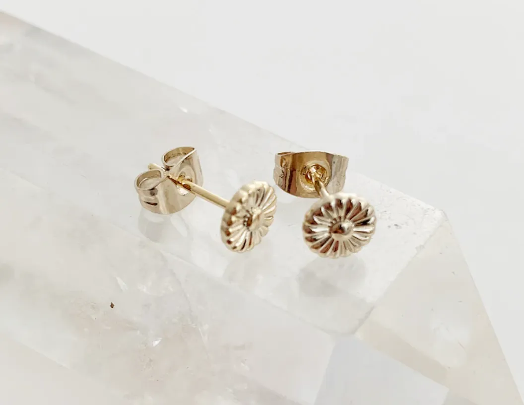 Gold Daisy Stud Earrings