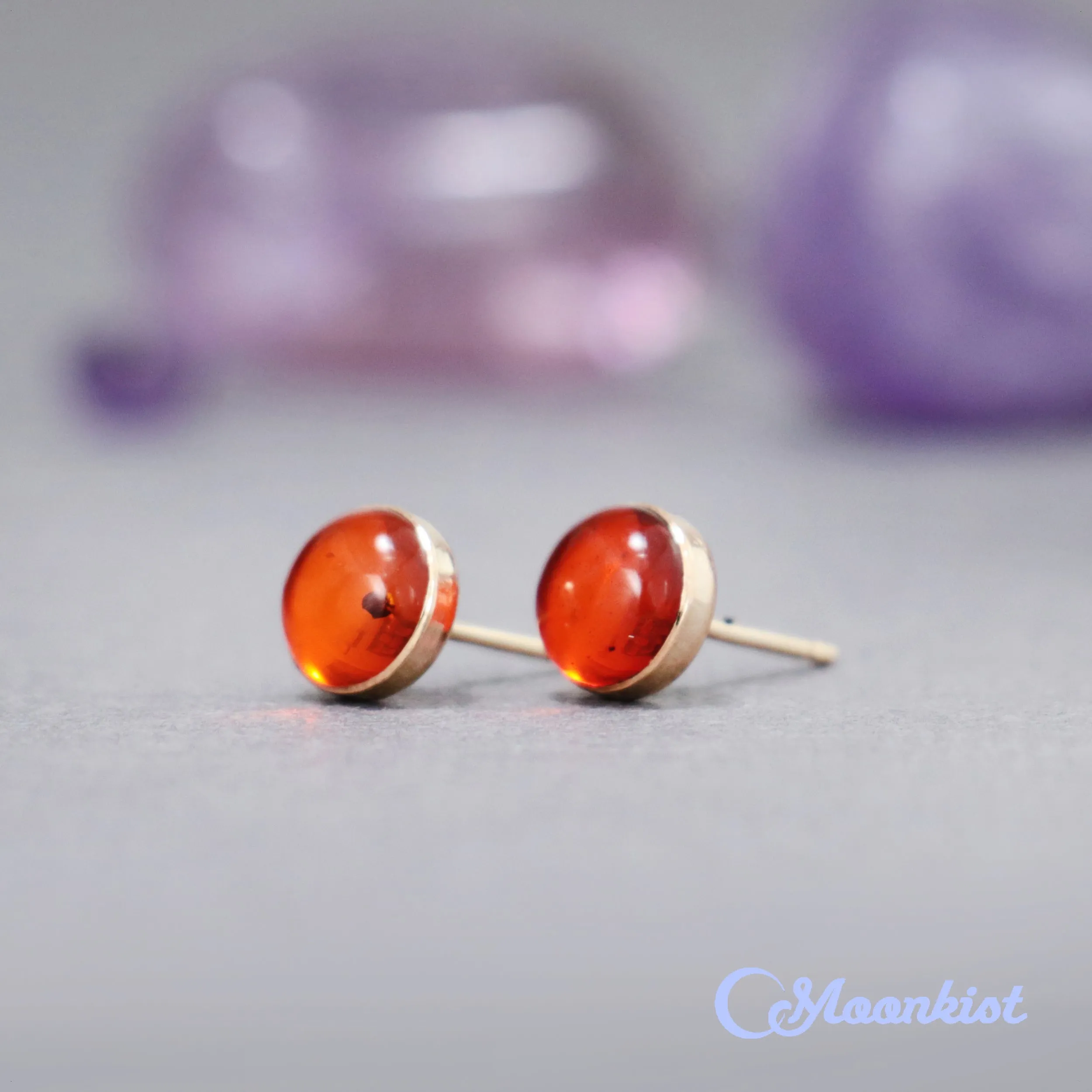 Gold Filled Amber Stud Earrings  | Moonkist Designs