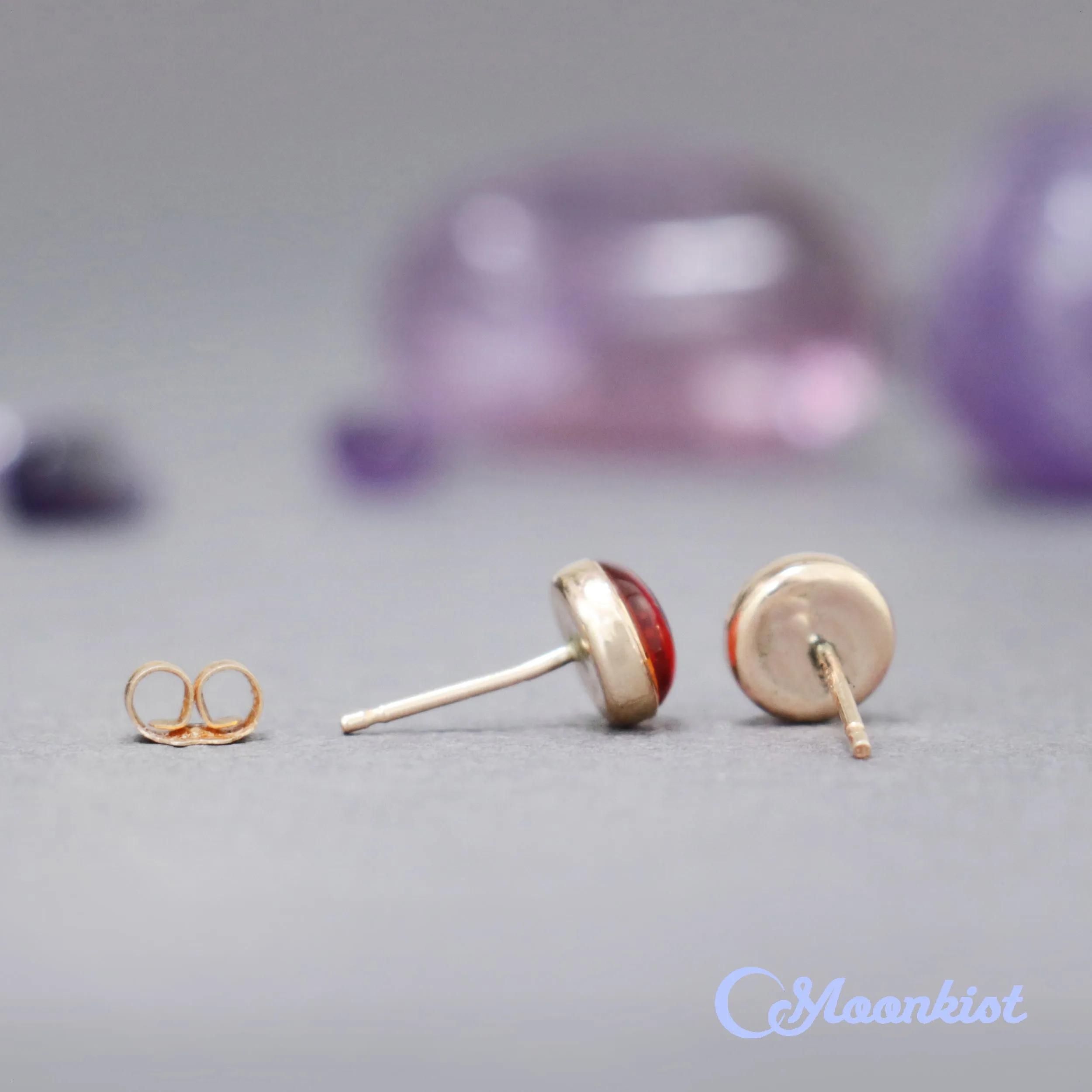 Gold Filled Amber Stud Earrings  | Moonkist Designs