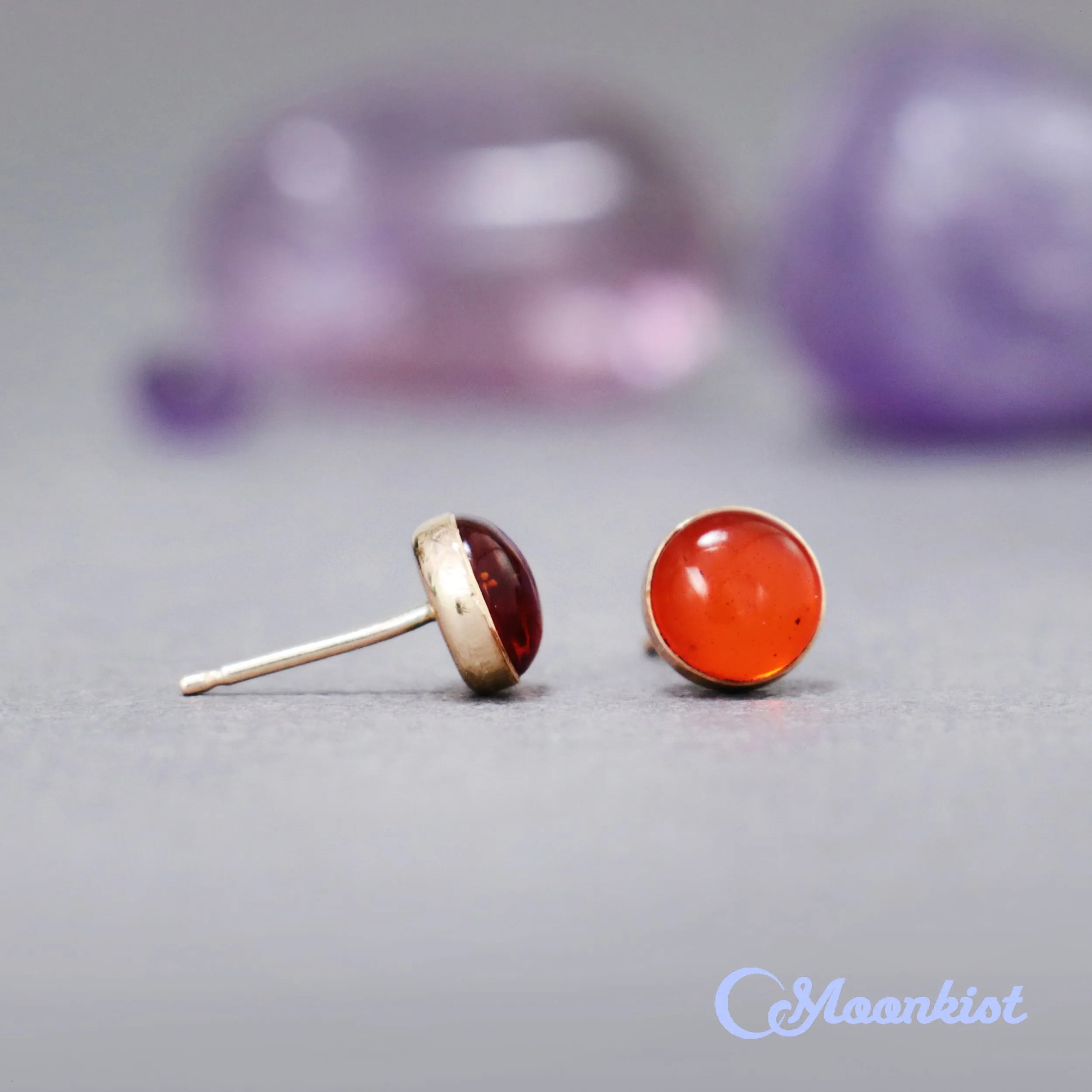 Gold Filled Amber Stud Earrings  | Moonkist Designs