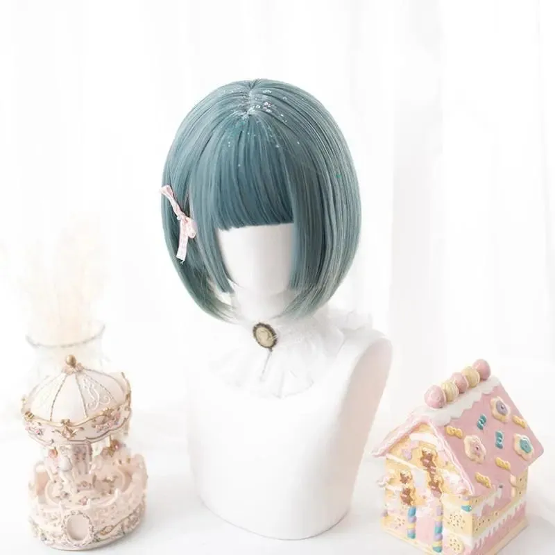 Green Lolita Mixed Color Short Wig MK0021R