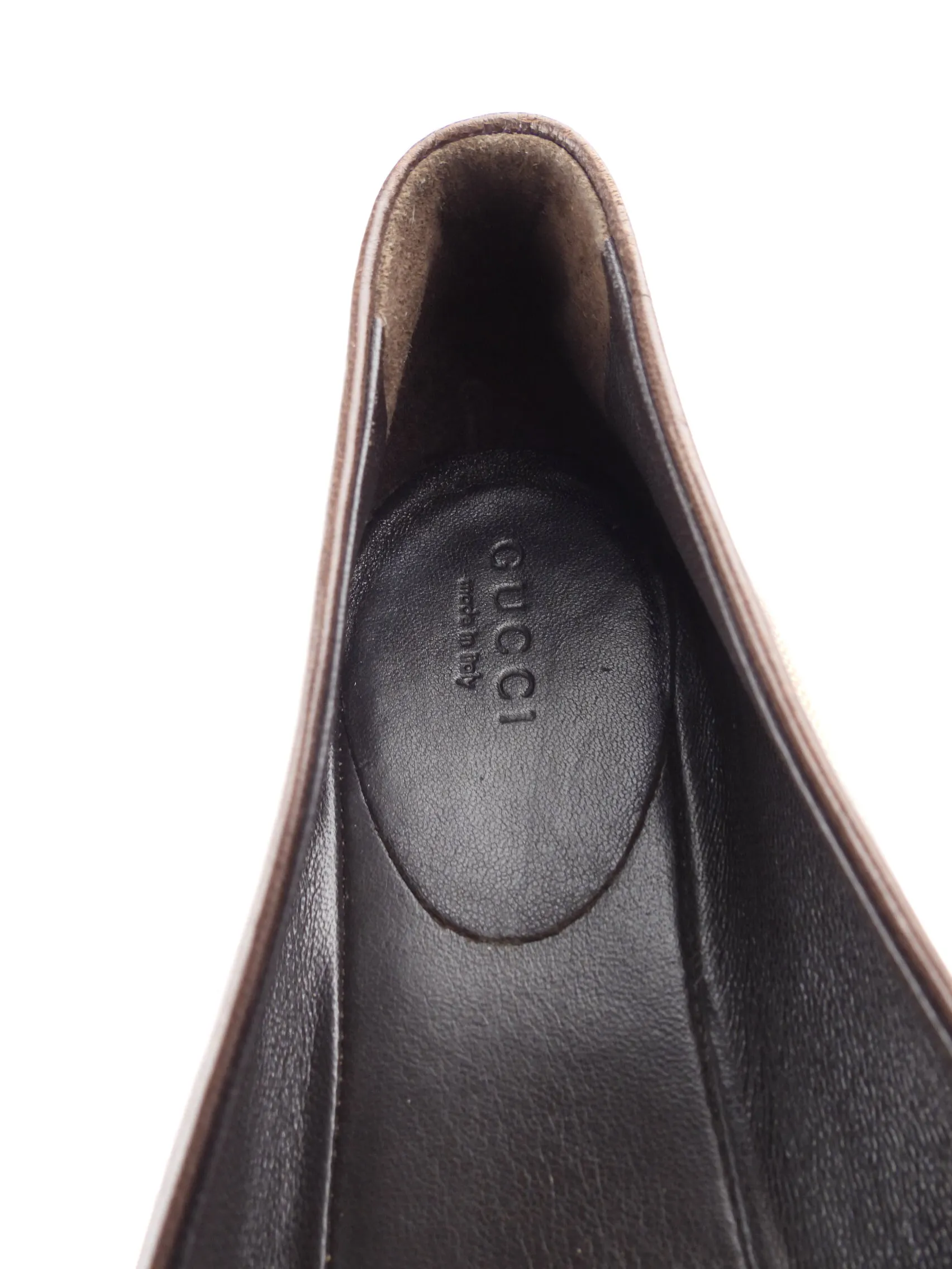 Gucci Crystal GG Monogram Coated Canvas Bamboo Bow Ballet Flats - 40