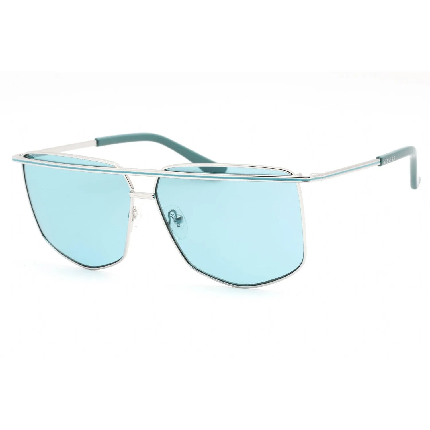 Guess GU7851 Sunglasses Shiny Light Nickeltin / Blue Women's