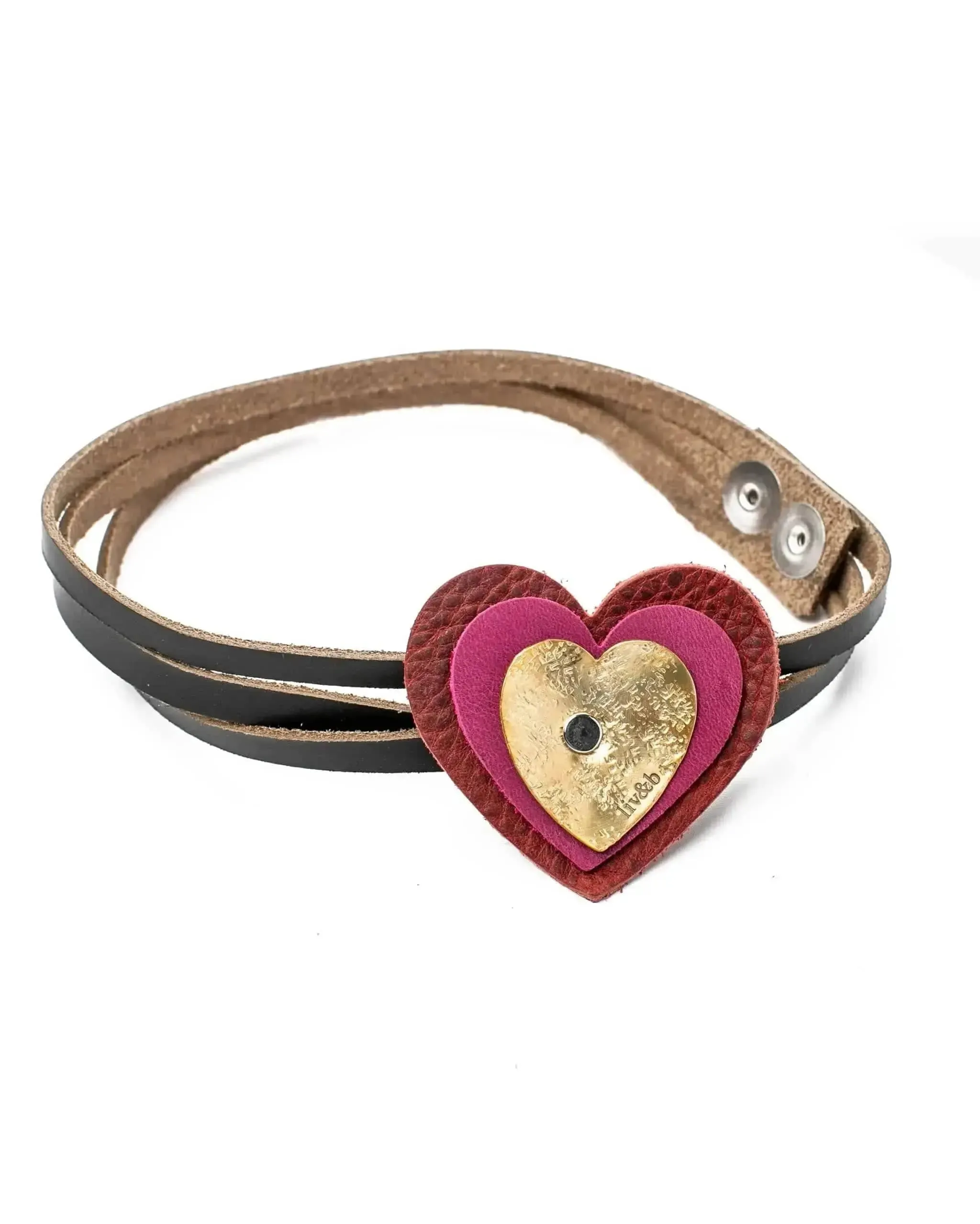 Heart Double Wrap Leather Heart