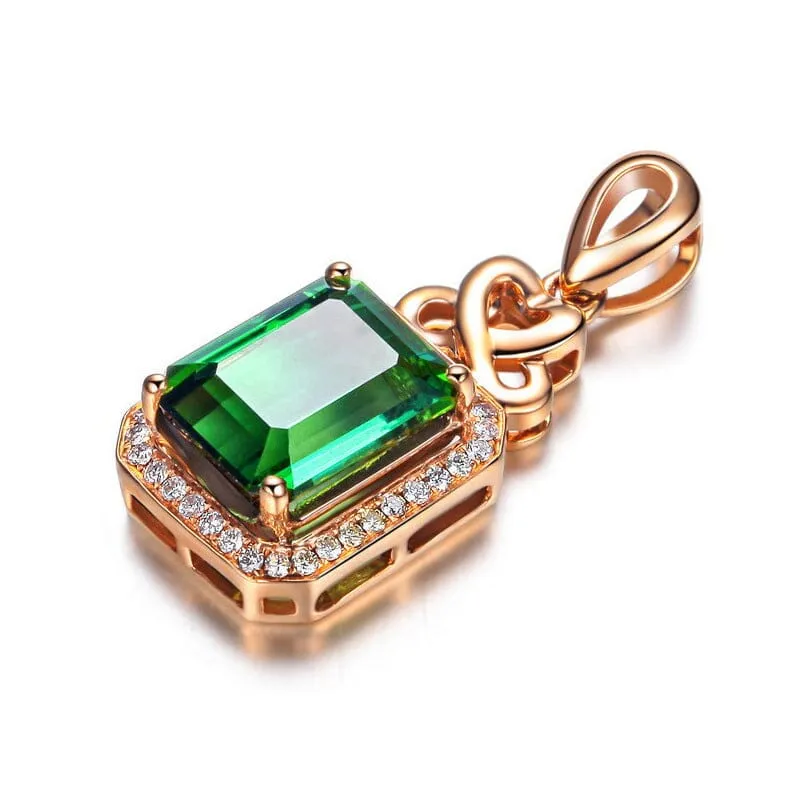 Infinite Love Emerald Rose Gold Necklace