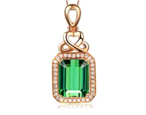 Infinite Love Emerald Rose Gold Necklace