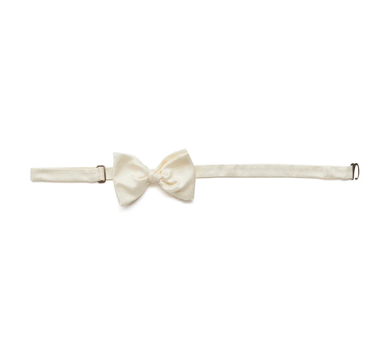 Ivory Grenadine Silk Bow Tie