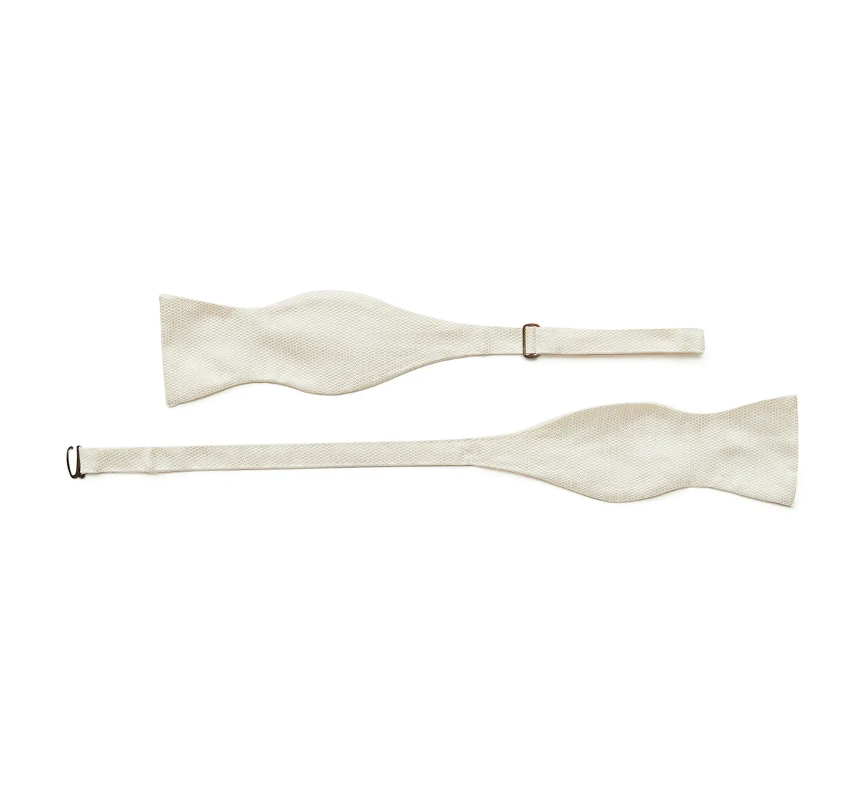 Ivory Grenadine Silk Bow Tie