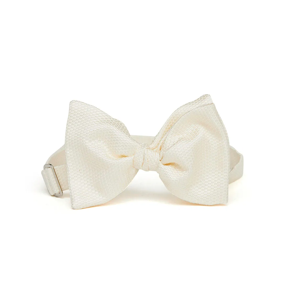 Ivory Grenadine Silk Bow Tie