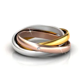 Kenzie 18k Gold Plated Swarovski Interlocking Rings