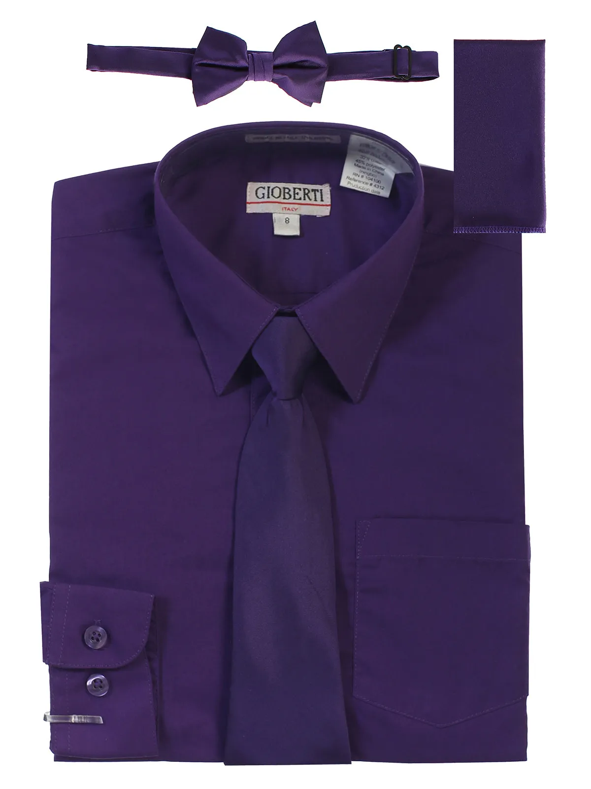 Kid's (2T-7) Shirt w/ Solid Tie Set