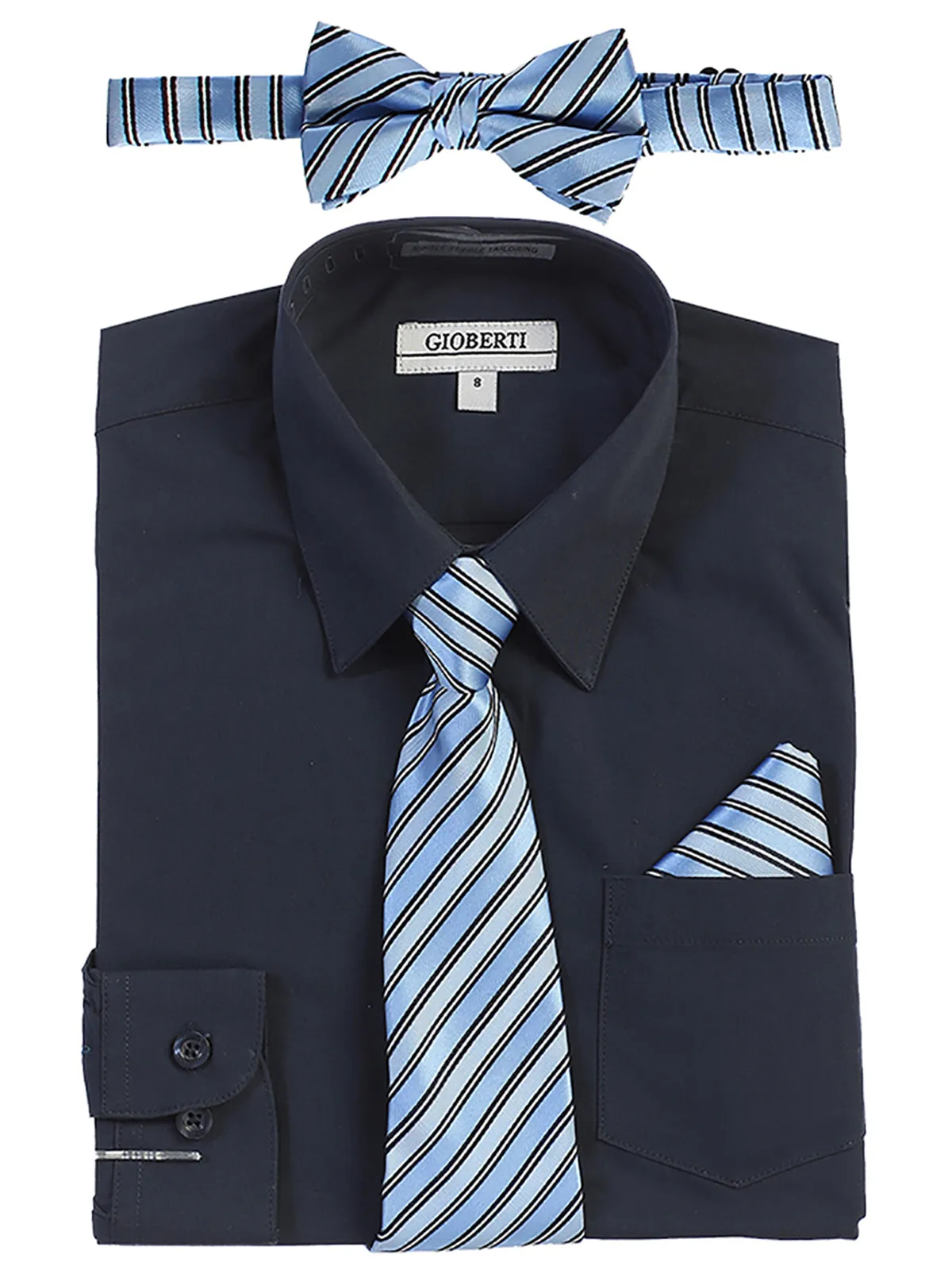 Kid's (2T-7) Shirt w/ Stripe Tie Set