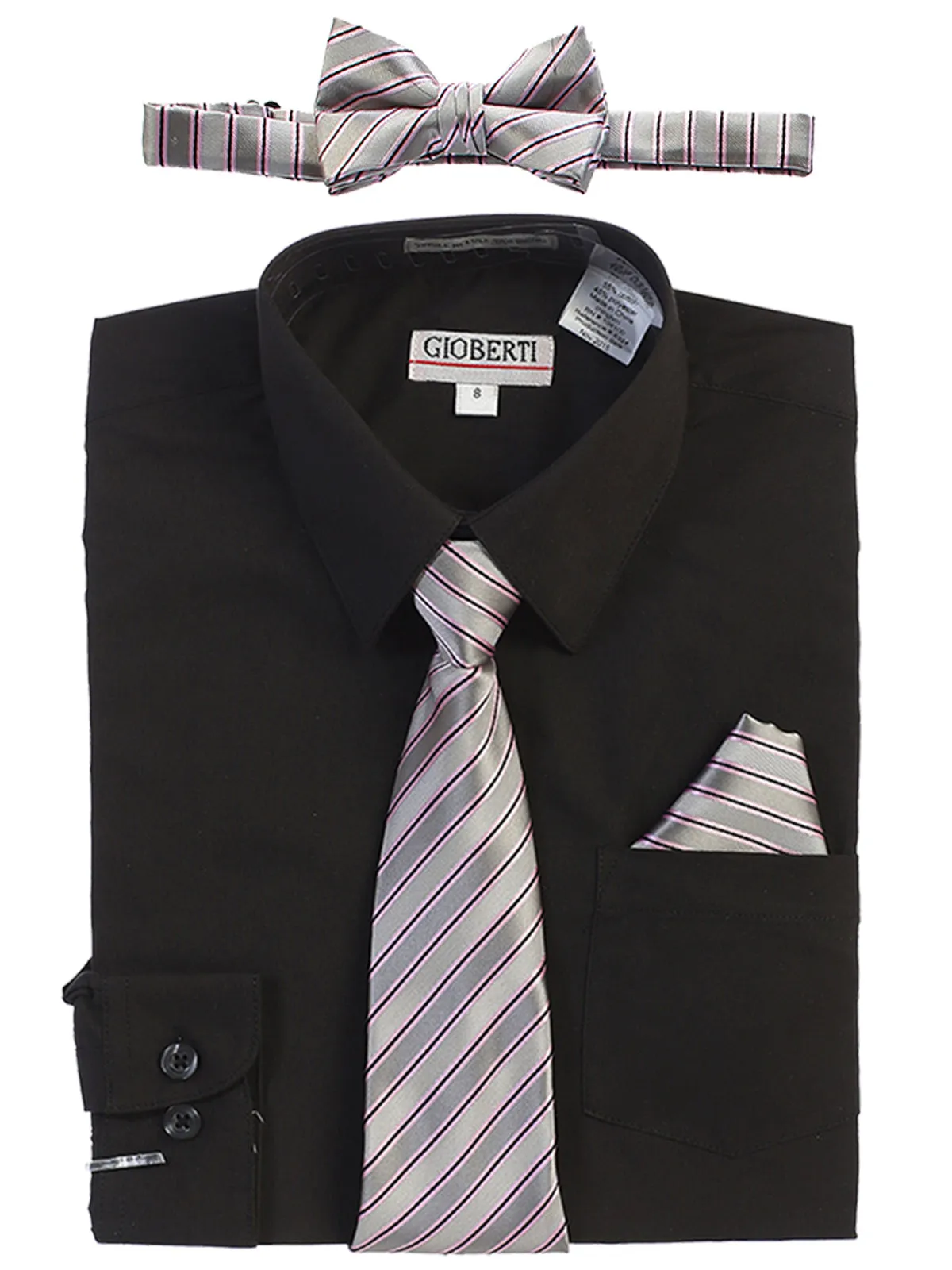 Kid's (2T-7) Shirt w/ Stripe Tie Set