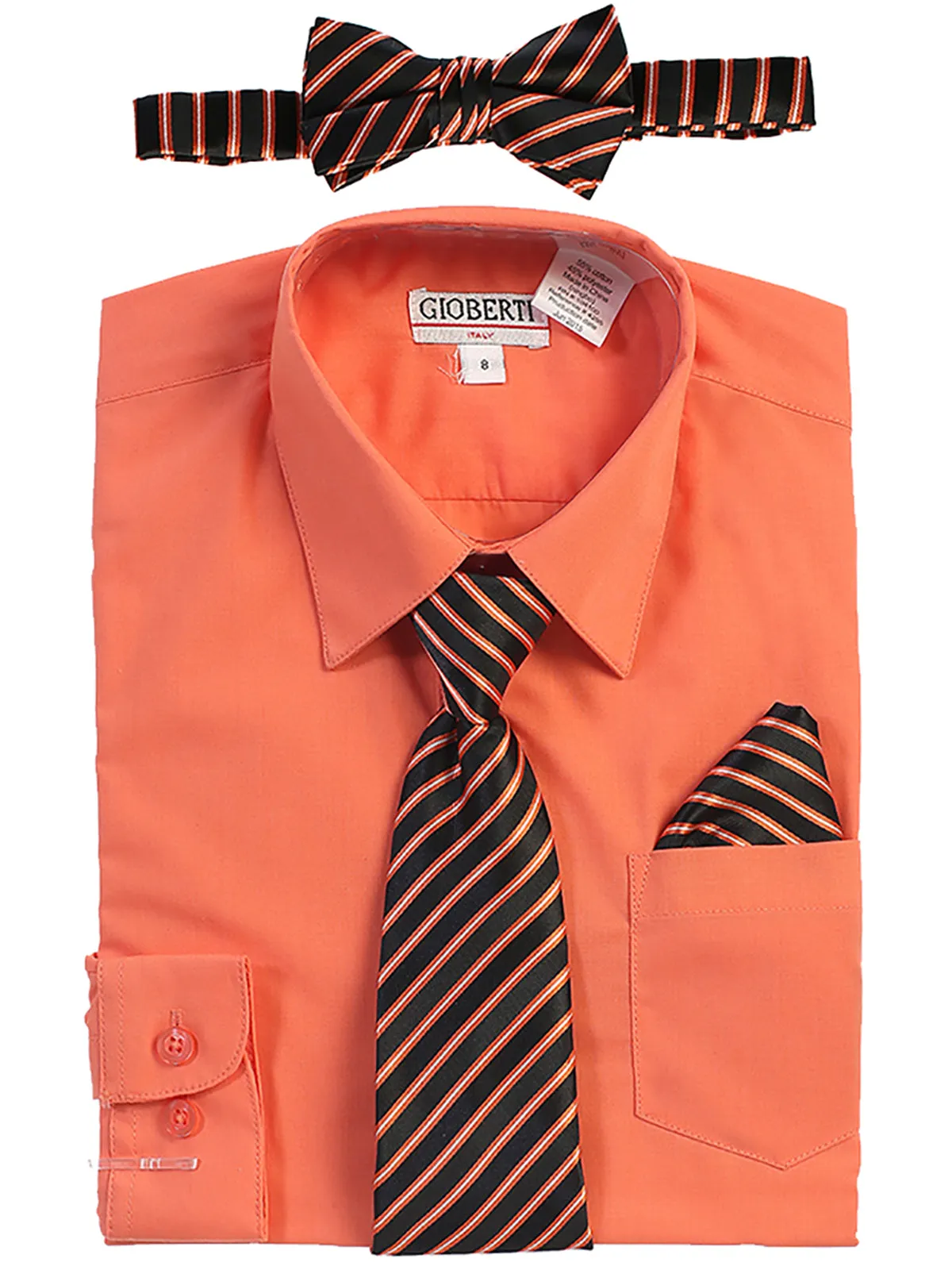 Kid's (2T-7) Shirt w/ Stripe Tie Set