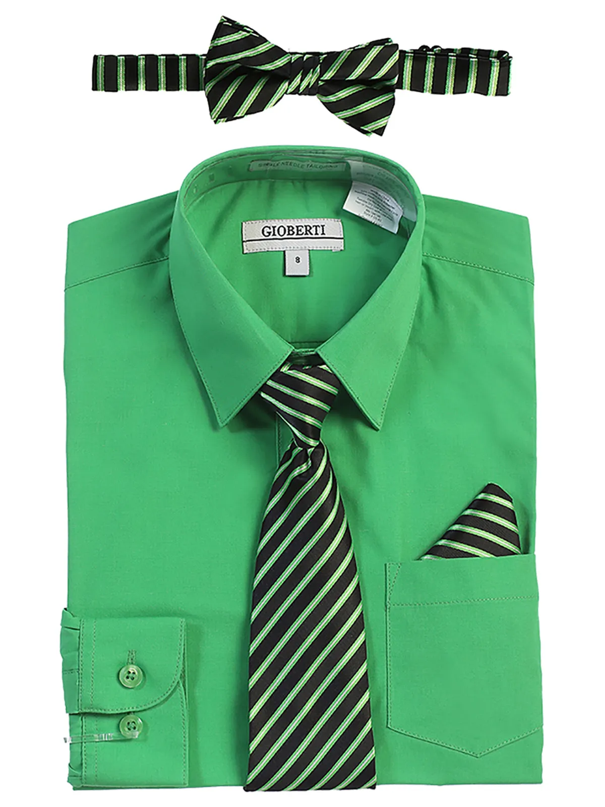 Kid's (2T-7) Shirt w/ Stripe Tie Set