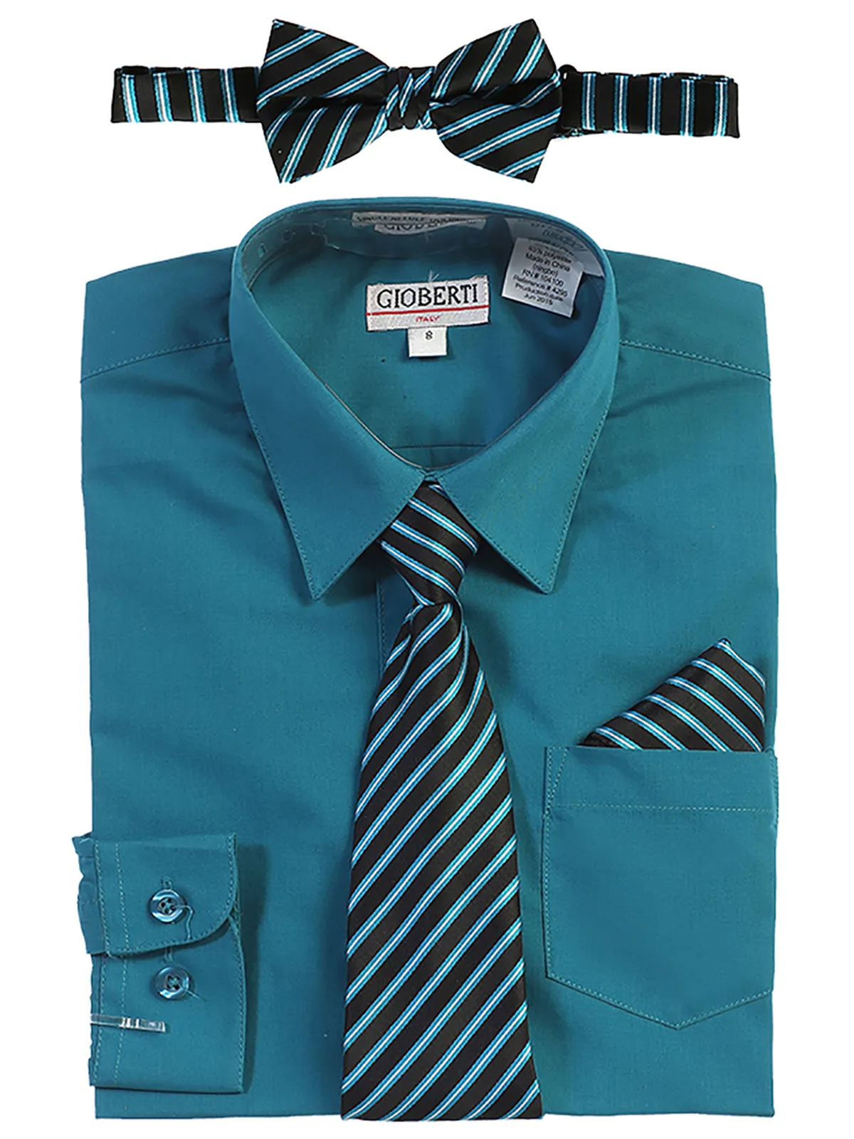 Kid's (2T-7) Shirt w/ Stripe Tie Set