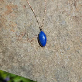 Lapis Lazuli Copper Patina Rose Gold Necklace