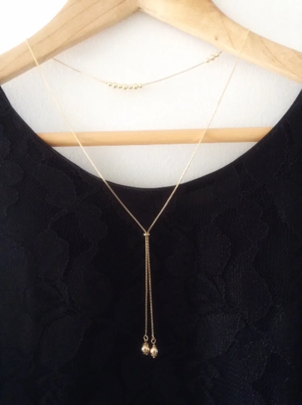 Lariat Y Necklace - Gold Lariat Necklace - Bolo chain