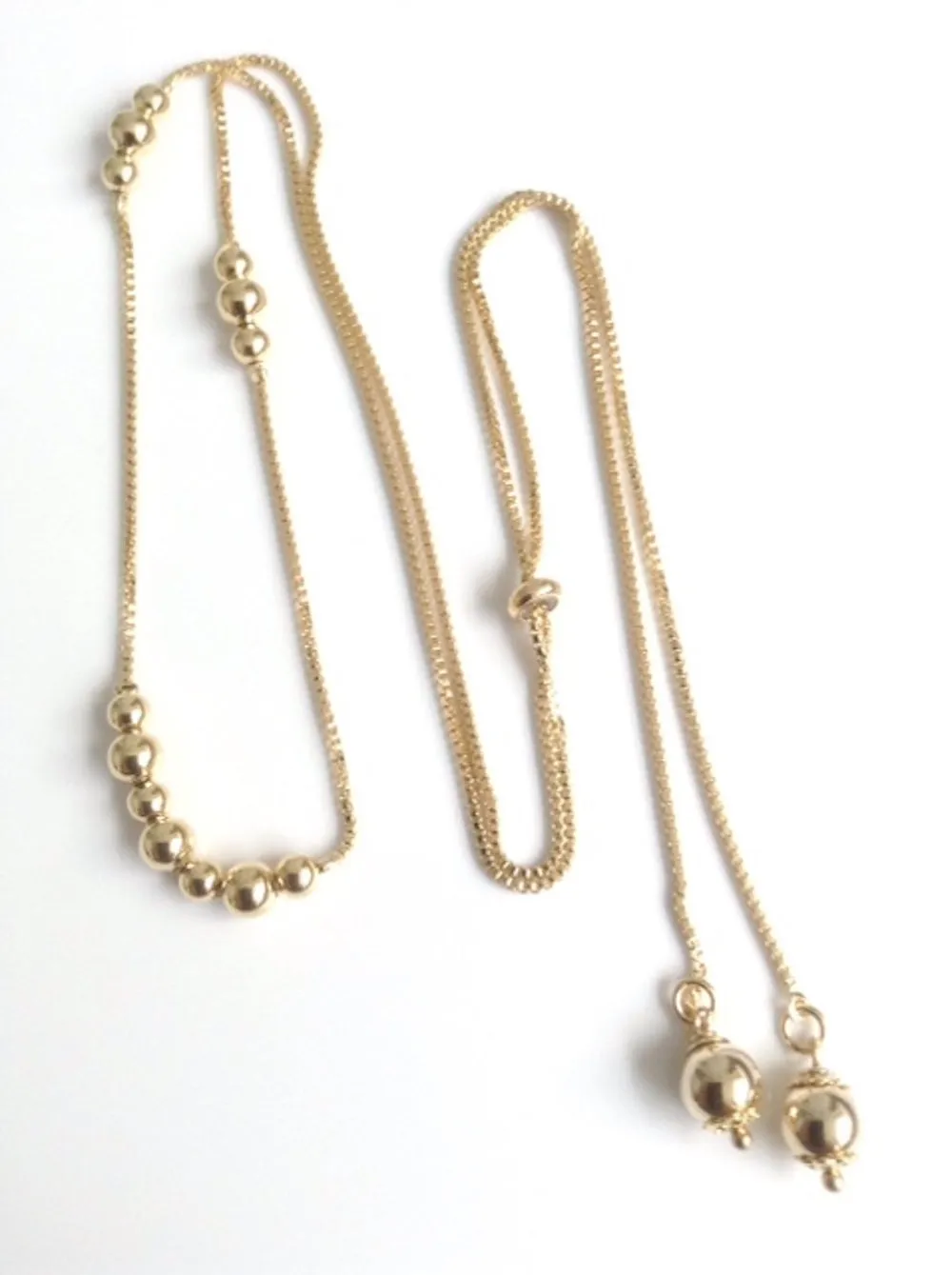 Lariat Y Necklace - Gold Lariat Necklace - Bolo chain