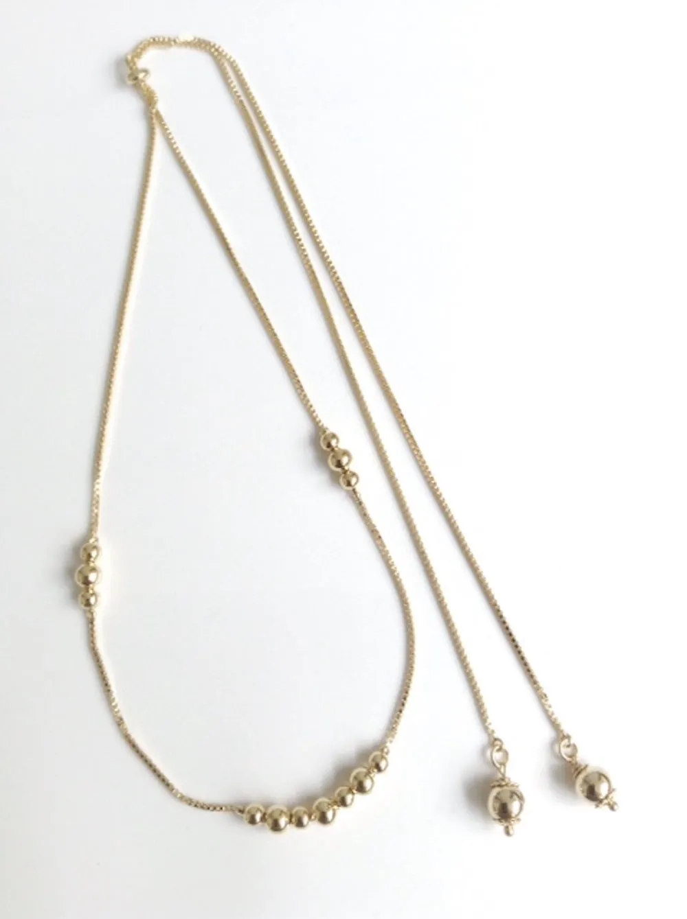 Lariat Y Necklace - Gold Lariat Necklace - Bolo chain